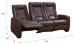 Potrójna sofa kinowa z funkcją relaksu (skóra naturalna 100%) oraz funkcją 4D