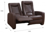 Podwójna sofa kinowa z funkcją relaksu (skóra naturalna 100%)