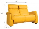 Podwójna sofa kinowa z funkcją relaksu (skóra naturalna 100%) z serii Home Cinema