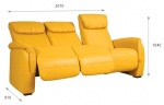 Potrójna sofa kinowa z funkcją relaksu (skóra naturalna 100%) z serii Home Cinema